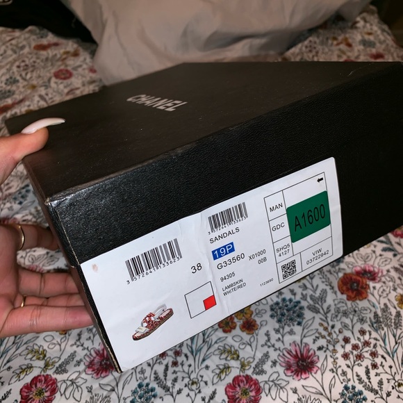 Size 7 Chanel  sandals only worn once - Picture 2 of 5